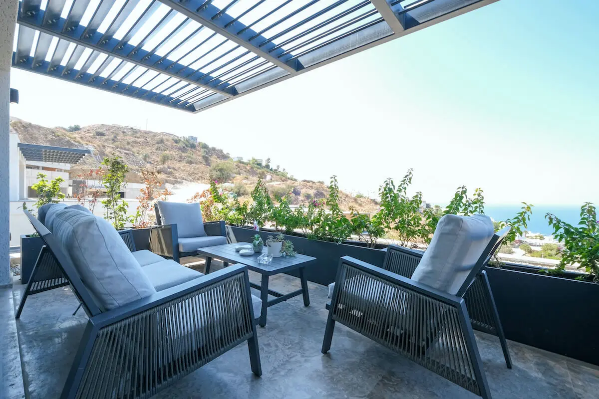 Shaded terrace